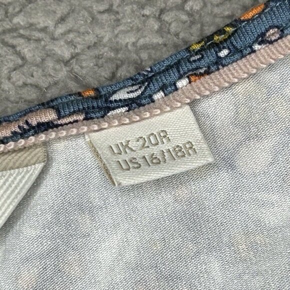 Boden Maxi Dress US 16/18 Tiered Wrap Jersey Blue Orange Yellow Boho Botanic - Picture 5 of 10